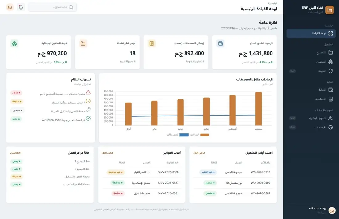 لوحة القيادة التنفيذية